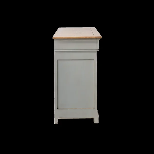 Buffet bois massif 3 portes 3 tiroirs Embellie - Gris