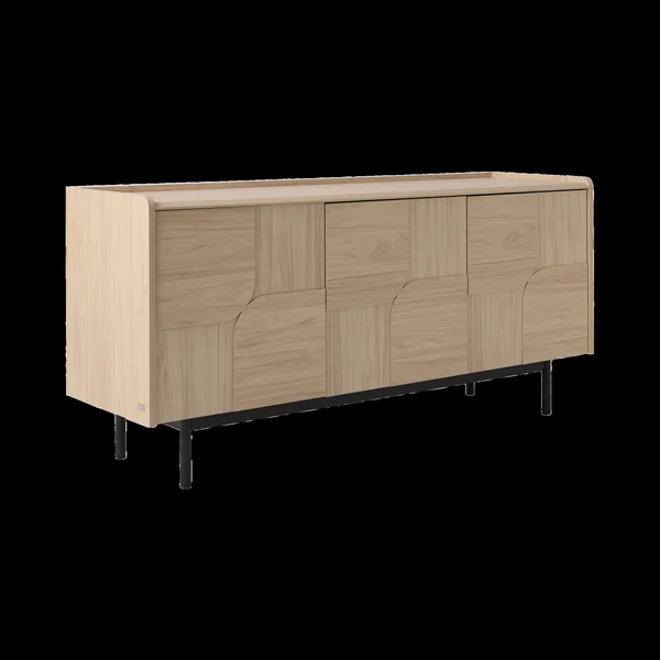 Buffet décor bois pieds métal 3 portes Mila