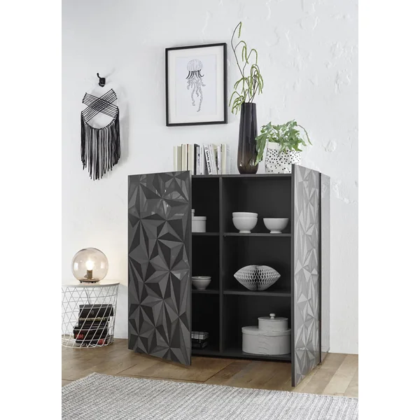 Buffet haut 2 portes design laqué Andreasse