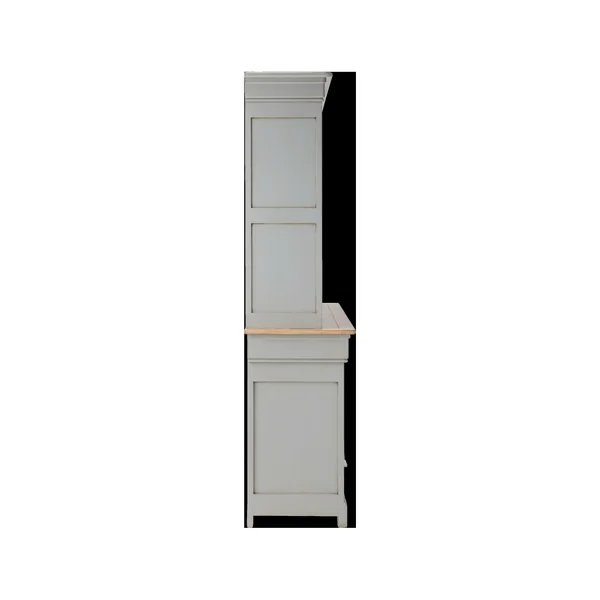 Buffet vaisselier bois massif 4 portes 3 tiroirs Embellie - Gris