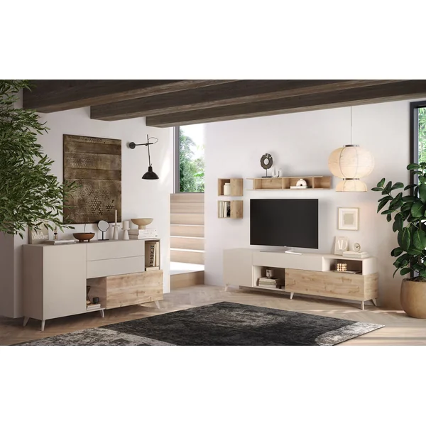 Buffet/bahut 241 cm chêne cadiz/cachemire Minorka