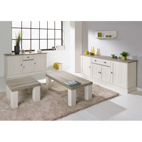 Buffet/bahut contemporain 215 cm chêne beige/mélèze Samos