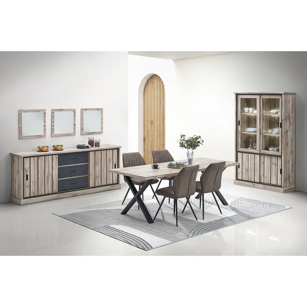 Buffet/bahut contemporain 225 cm chêne canada Emilia