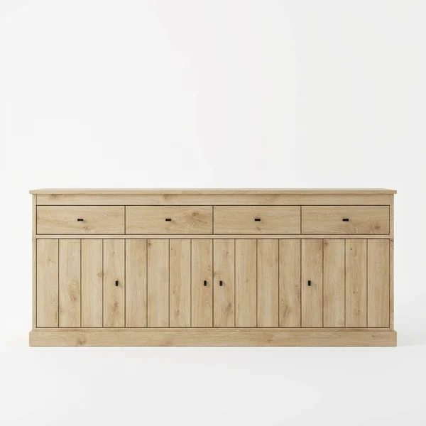 Buffet/bahut contemporain 225 cm chêne clair Valeria