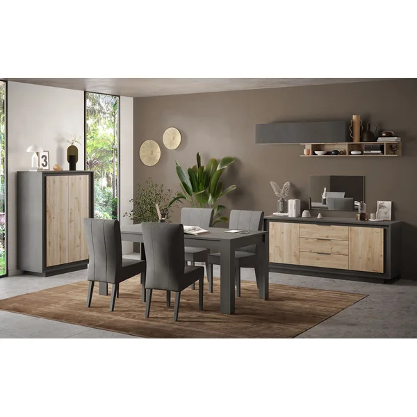 Buffet/bahut moderne 180 cm lave/chêne cadiz Rosine