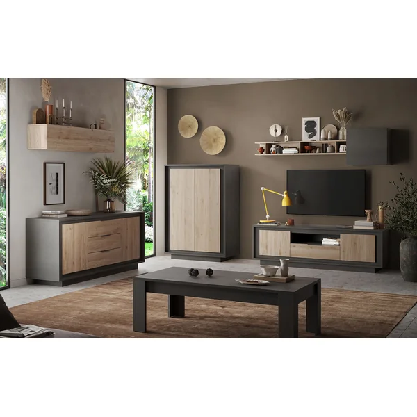 Buffet/bahut moderne 180 cm lave/chêne cadiz Rosine