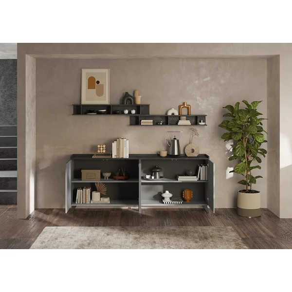 Buffet/bahut moderne 210 cm bronze/mercure Tristan