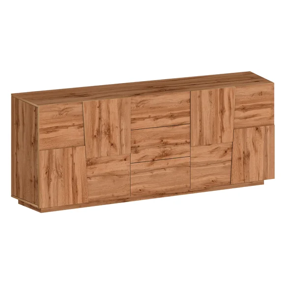 Buffet/bahut moderne 4 portes/3 tiroirs chêne wotan Pedro