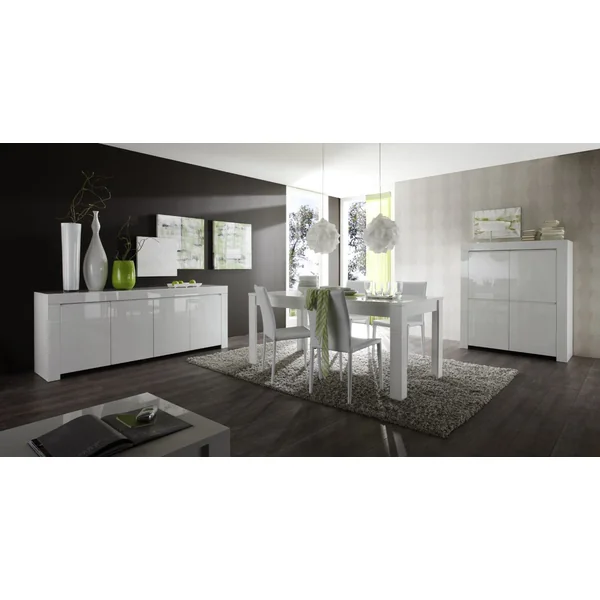 Buffet/bahut moderne laqué blanc brillant 210 cm Twist | Matelpro