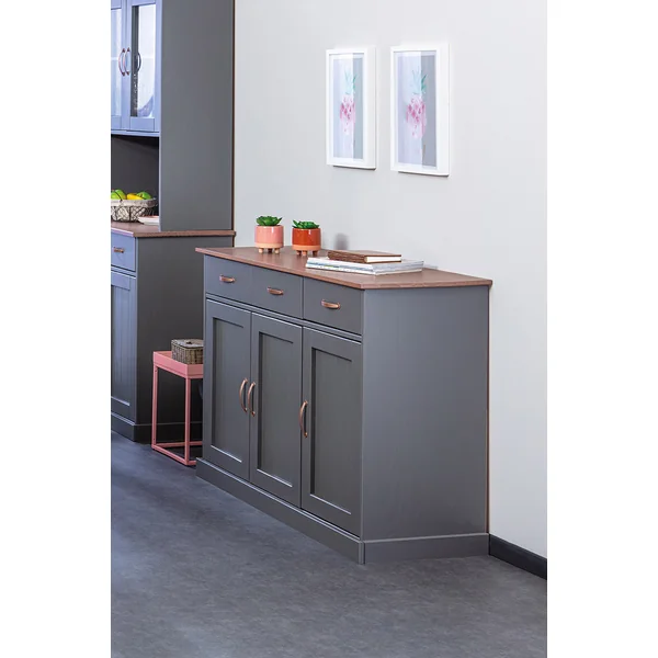 Buffet/bahut style campagne 131 cm gris Louisa