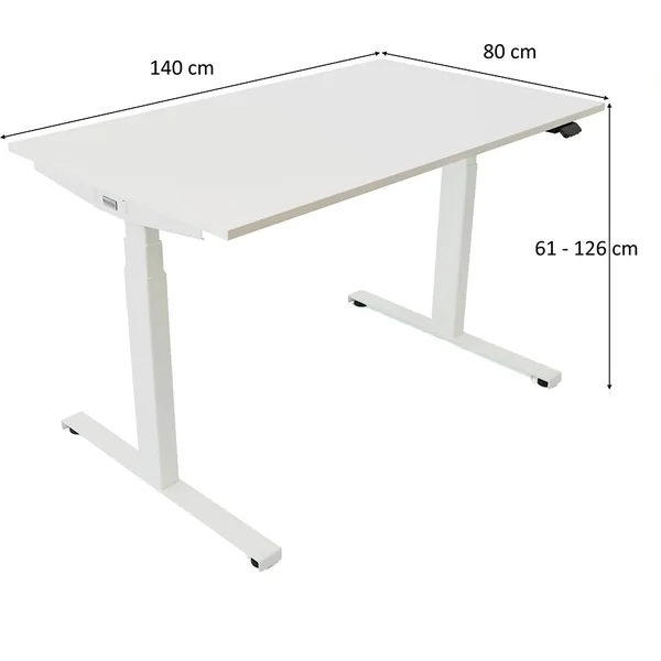 Bureau assis-debout plateau en bois massif Jimmy