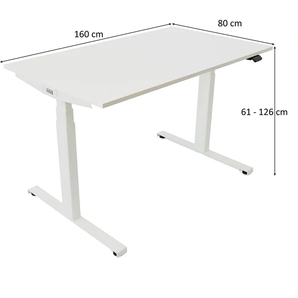 Bureau assis-debout plateau en bois massif Jimmy