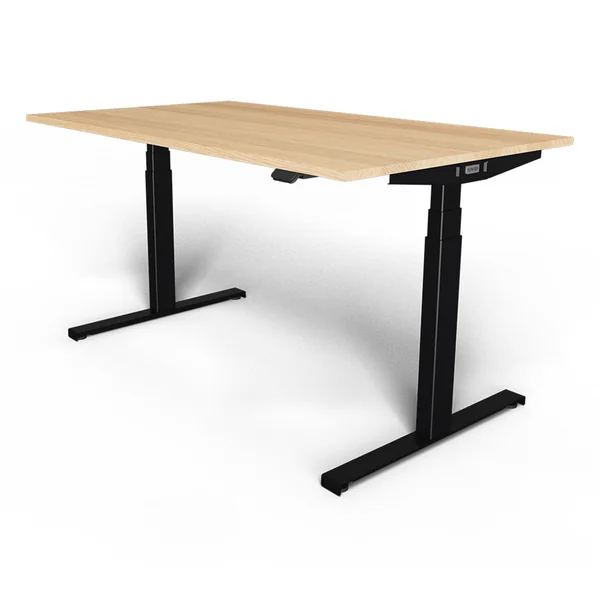 Bureau assis-debout plateau en bois massif Jimmy