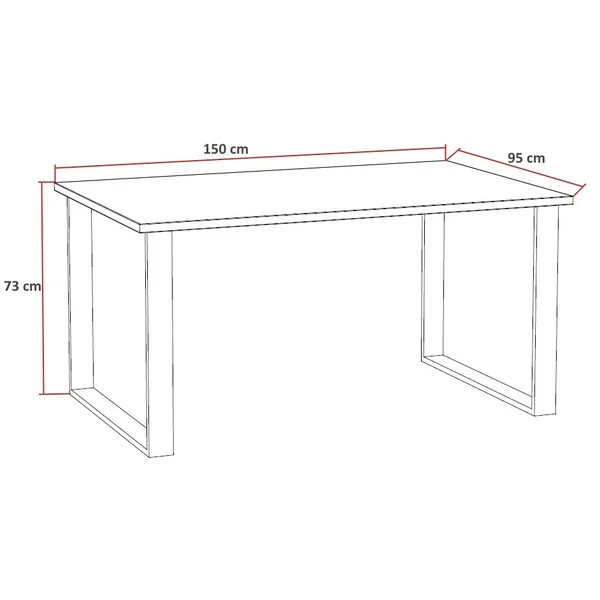 Bureau droit individuel 150 cm noir Lisie