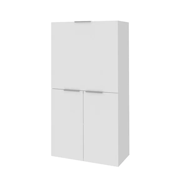 Bureau secrétaire moderne blanc brillant Lilas