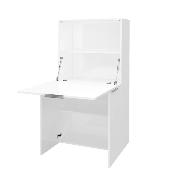 Bureau secrétaire moderne blanc brillant Lilas