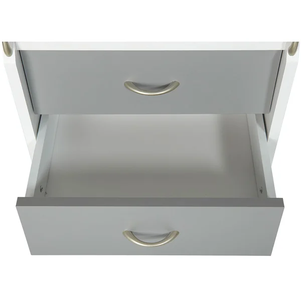 Caisson de bureau contemporain mobile blanc/gris Samantha