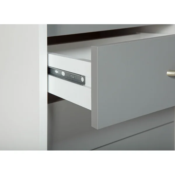 Caisson de bureau contemporain mobile blanc/gris Samantha