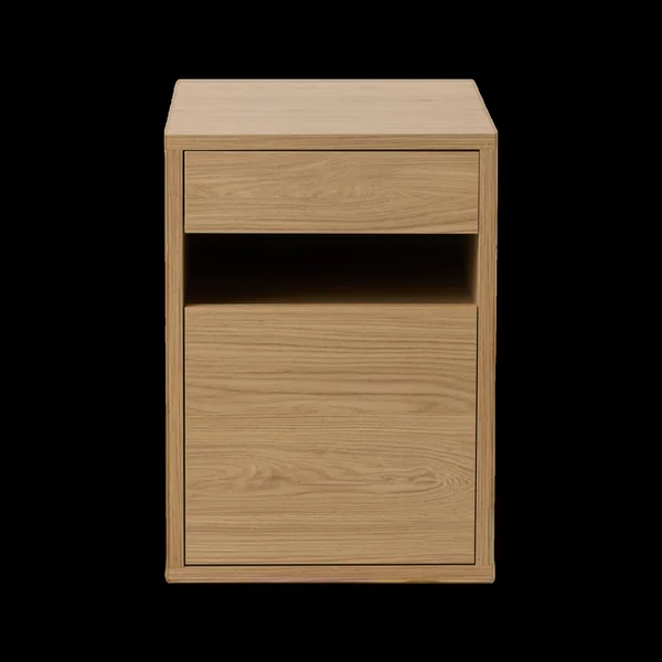 Caisson de bureau décor bois 1 tiroir 1 porte Simon