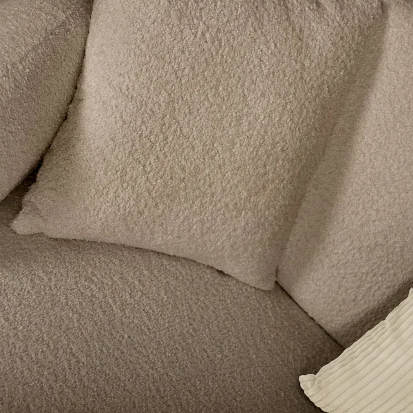 Canapé bouclette Oméga - Beige - Grand 2 places