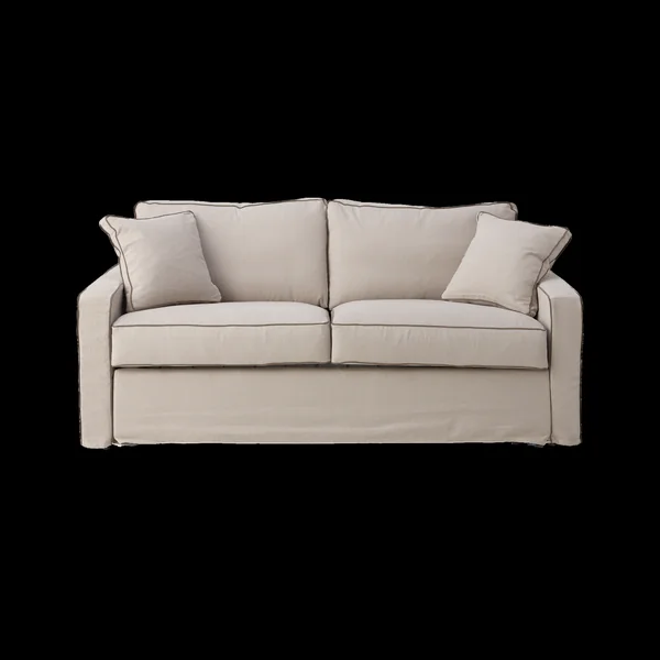 Canapé coton/lin déhoussable Margot - Beige/Taupe - 3 places