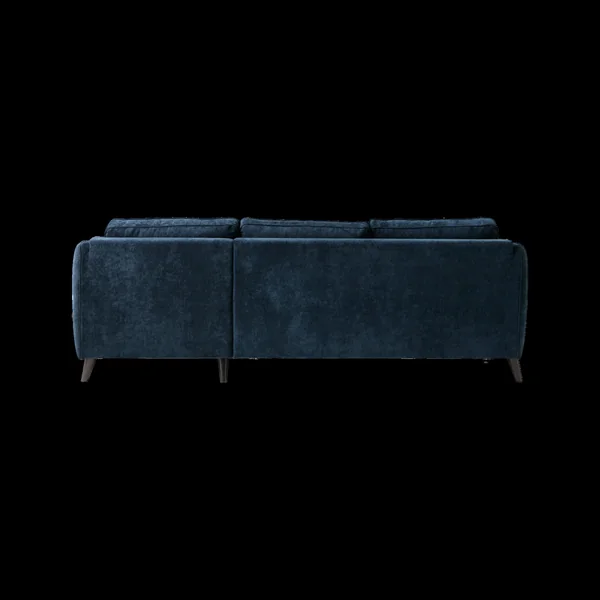Canapé d'angle convertible tissu Prince - Bleu Foncé - Canapé angle droit