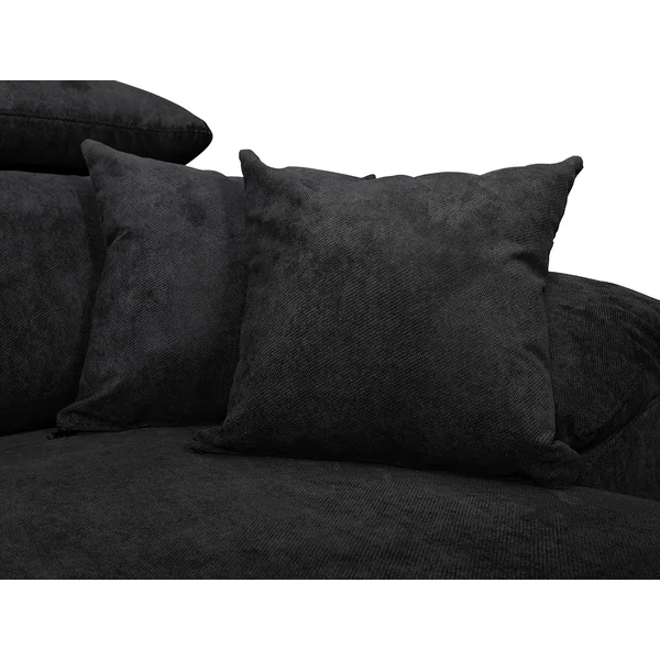 Canapé d'angle convertible et réversible en tissu noir Omega