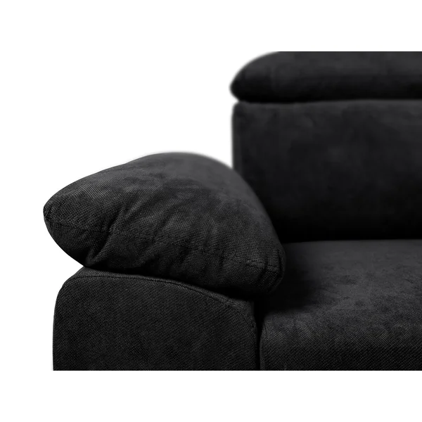 Canapé d'angle convertible et réversible en tissu noir Omega