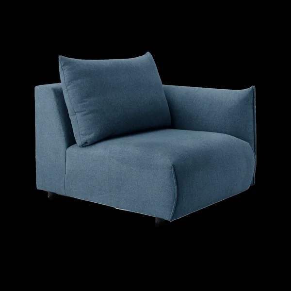 Canapé panoramique tissu Solal - Bleu - Méridienne gauche