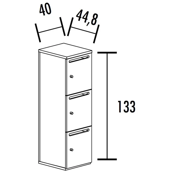 Casier de rangement L 40 cm avec fente Alix