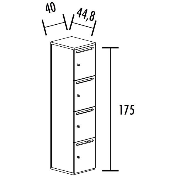 Casier de rangement L 40 cm avec fente Alix
