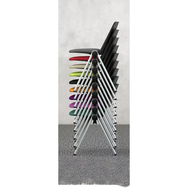 Chaise d'accueil métal et PVC noir Samantha