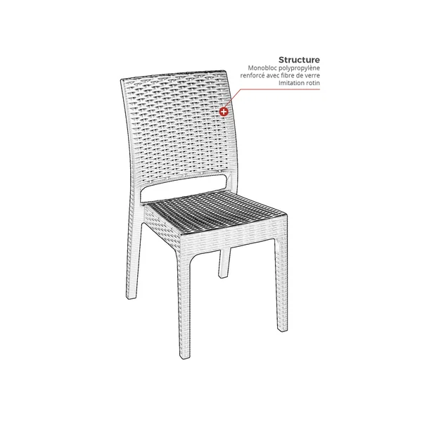 Chaise de bistrot empilable d'extérieur en polypropylène Jarie