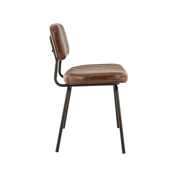 Chaise de brasserie en simili marron vintage Stan (lot de 2)