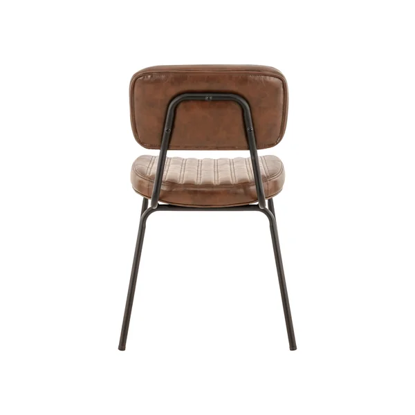 Chaise de brasserie en simili marron vintage Stan (lot de 2)
