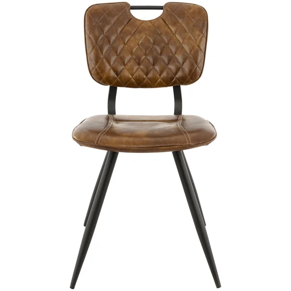 Chaise de restaurant en simili marron vintage Solège (lot de 2)