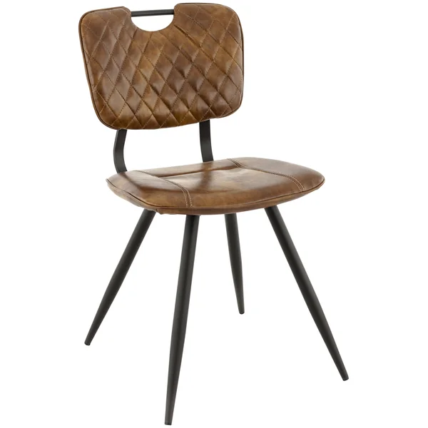 Chaise de restaurant en simili marron vintage Solège (lot de 2)