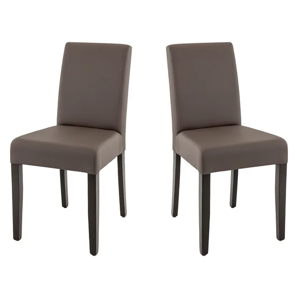 Chaise de restaurant hêtre massif et simili Clarisse (lot de 2)