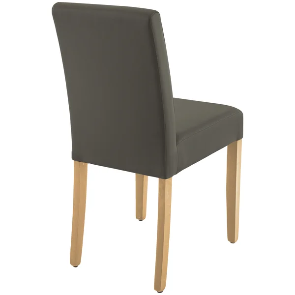 Chaise de restaurant hêtre massif et simili Clarisse (lot de 2)