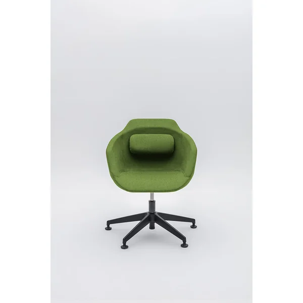Chaise de réunion design réglable en hauteur avec piétement étoile en polyamide noir Sandy