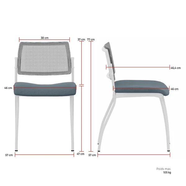 Chaise de réunion en tissu Halden