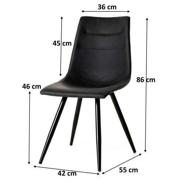 Chaise de salle à manger moderne en PU (lot de 4) Jasmin