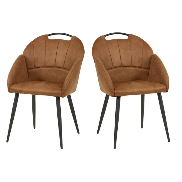 Chaise de salle à manger moderne en tissu (lot de 2) Maddie