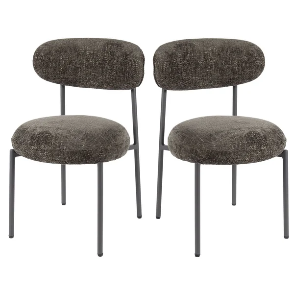 Chaise de salle à manger moderne en tissu Nouria (lot de 2)