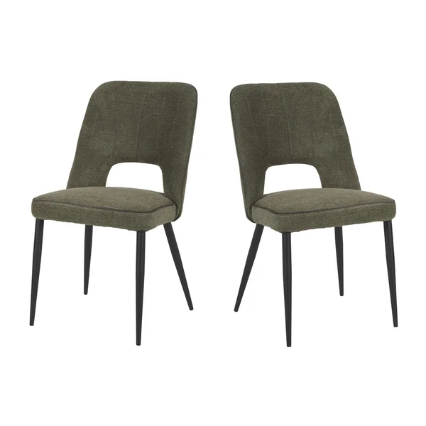 Chaise de salle à manger moderne en tissu Soriane (lot de 2)
