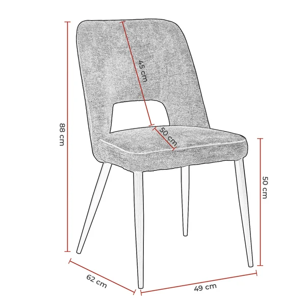 Chaise de salle à manger moderne en tissu Soriane (lot de 2)