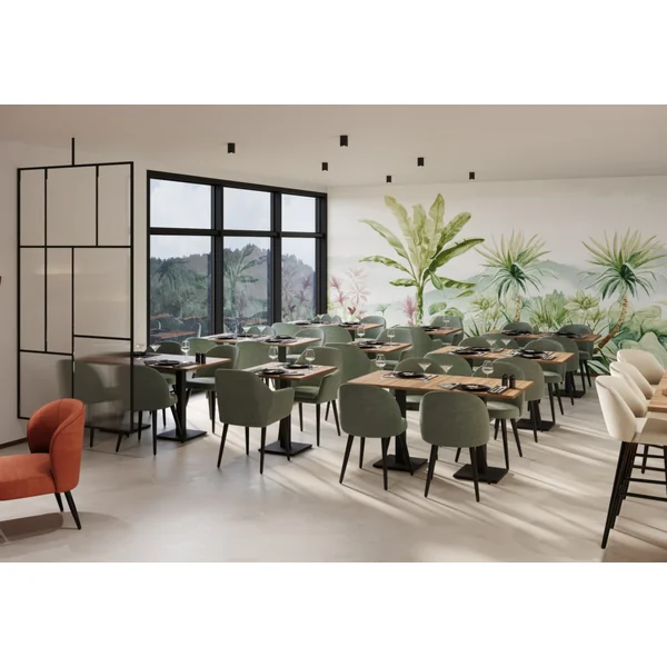 Chaise lounge de restaurant en tissu Enzo