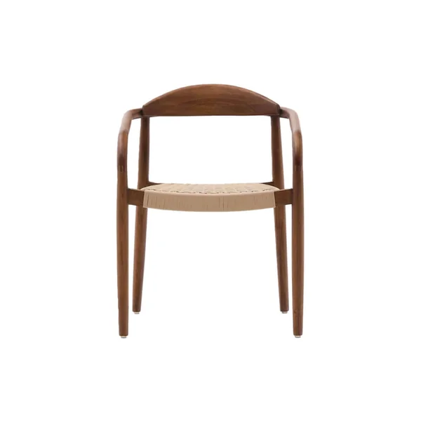 Chaise NINA Acacia finition Noyer / Corde Beige KAVE HOME