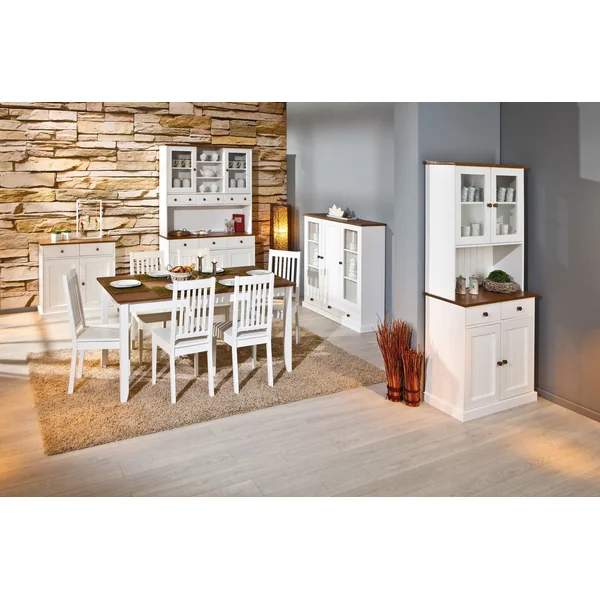 Chaise style campagne en pin massif blanc (lot de 2) Radja