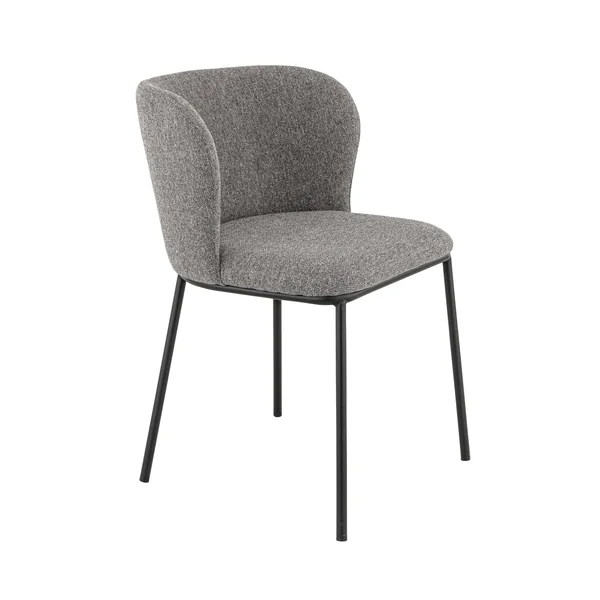 Chaises de restaurant en tissu gris Miranda (lot de 2)